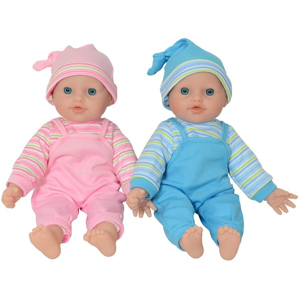 The New York Doll Collection 12" Twins Baby Doll - Soft Body Twin Baby Dolls (12" Caucasian)