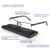 Refined Progressive Reading Glasses Men Multifocus Metal Half Frame, Blue