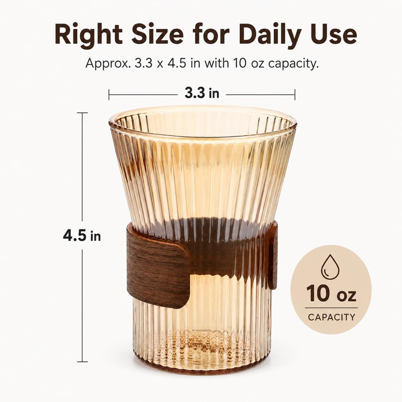 DECHOUS Amber Glass Toothbrush Holder Cup for Bathroom