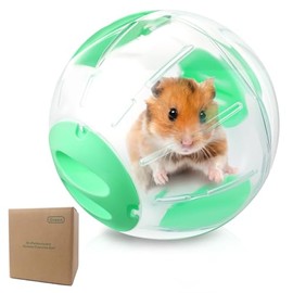 Bola de Ejercicio para hámster, Bola de 20 cm para hámster Sirio, Transparente, Bola Grande con Cuatro entradas (Verde)