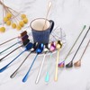 sourcing map Set of 4 Long Handle Spoon, 7.5-Inch Stainless