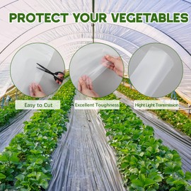Joyfolk 20 x 25 ft 8 Mil Greenhouse Plastic Film, 4-Year UV Resistant Polyethylene Cover, Clear Anti-drip Sheeting for Garden Hoop House Tunnel Farming