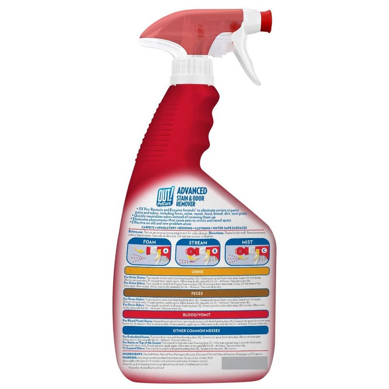 OUT! Advanced Stain and Odor Remover - Pet Stain and