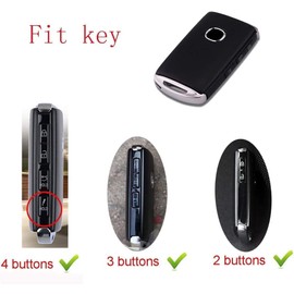 Tukellen for Mazda Leather Key Fob Cover with Keychain Compatible with 3 6 CX-5, CX-30, CX-9,4-Buttons Smart Remote, Genuine Leather Key case-Red