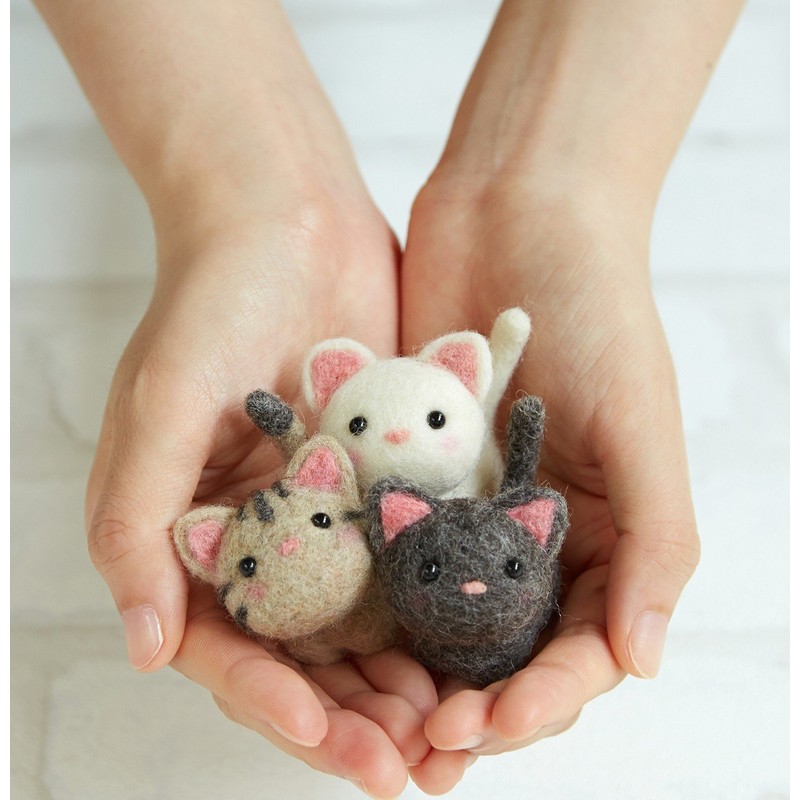 ハマナカ 羊毛フェルトキット 小さなお友達 ねこたち H441-483