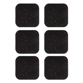 PATIKIL Treadmill Mat, 6 Pcs Exercise Equipment Mat Noise Reduction for Floor Protection, Washing Machine Pads, Anti Vibration Rubber Mats for Bike, Black/Red