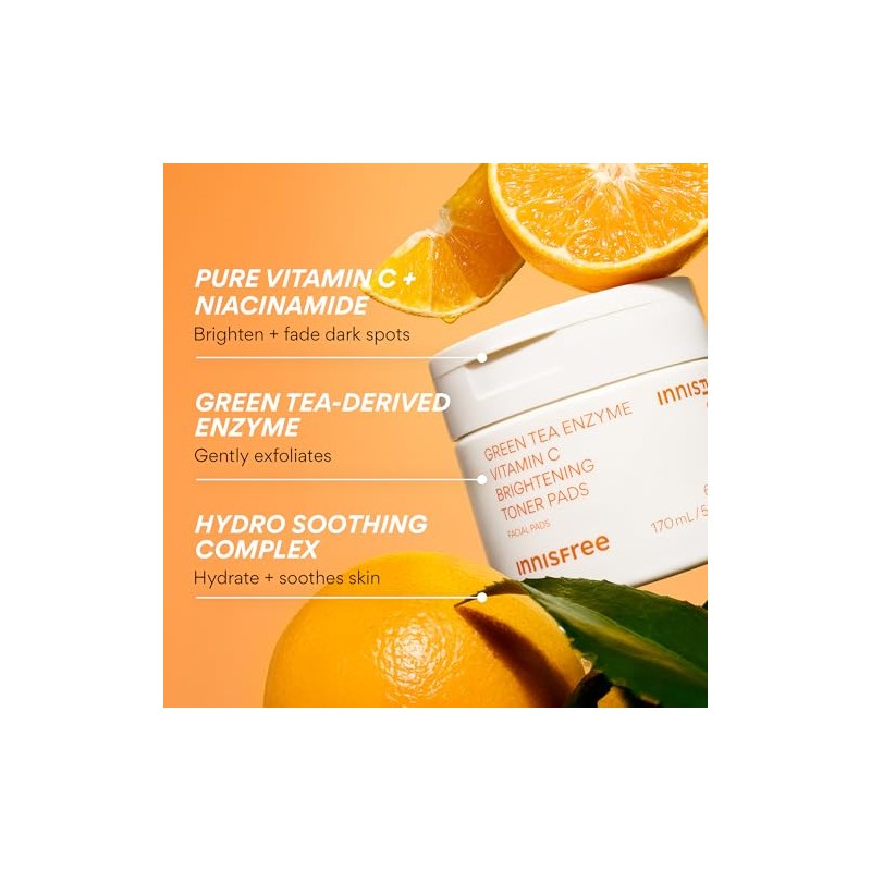 Innisfree Green Tea Enzyme Vitamin C Toner Pads - 60