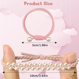 LECTNORE Pack of 20 Boho Hair Bobbles for Women and Girls, Stretchy Ponytail Holders with Beads, Elastic Hair Bands, Bracelets for Thin/Thick/Medium/Long Hair (Natural)