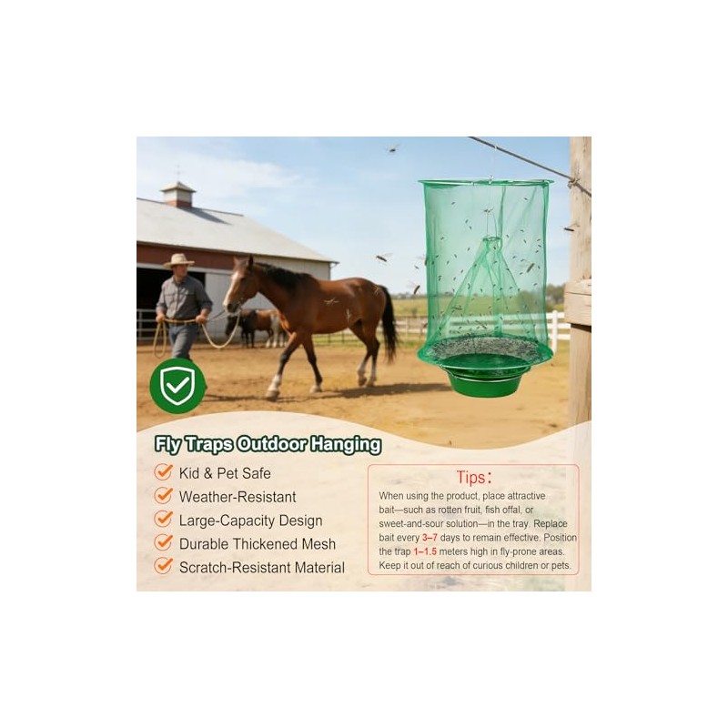 4 Pack Fly Trap Fly Traps Outdoor Hanging, Fly Catcher