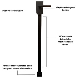 1Step Foot-Operated Door Opener for Latched Doors, Hands-Free, Convenient, Elegant Design, Lockable Door Handle - 2-Sided(Entry Ways and Garage Doors)