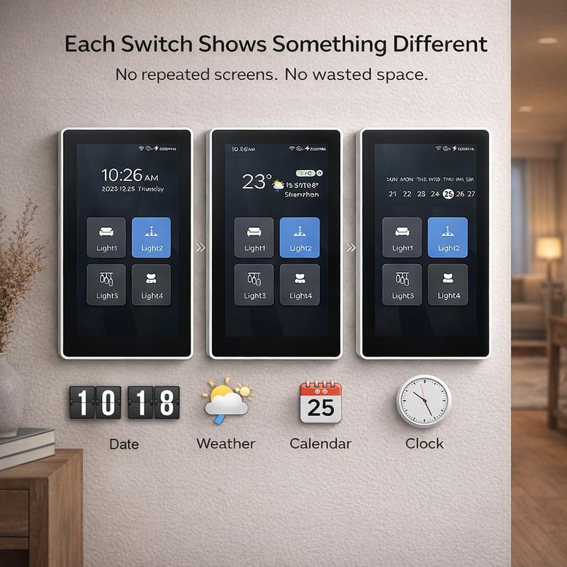 LANBON L10 Large LCD Smart Light Switch, Custom Display &