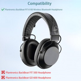 FIT 6100 Earpads,HAIZEEN Earpads Compatible with Plantronics BackBeat FIT 6100 Wireless Bluetooth Headphones Ear pads Replacement Cushion (Protein Leather/Memory Foam)