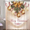 M&W DAS DESIGN Christmas Shower Curtain Christmas Ball Textile Curtain