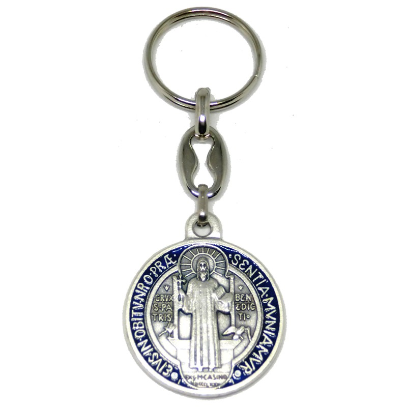 50.101.31 GA Saint Benedict Enamel Keyring Medal Size 3.2 cm,