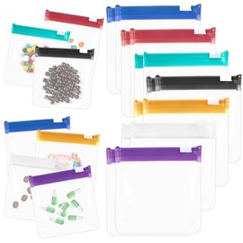 Zippered Pill Pouch Reusable Pill Pouch Bags Storage Pouches with Slide Lock Pills Bags Small Portable Pills Bag Travel Plastic PillBag with Slide Lock for PillSmall Items (14 Pieces)