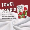 Uruney Spring Summer Geranium Flower Kitchen Dish Towels Set of