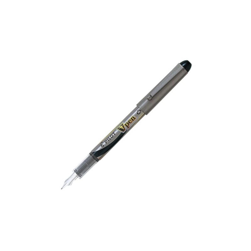 Pilot SVP200MS10B Fountain Pen V-Pen, Medium Point, Black, 10 Count