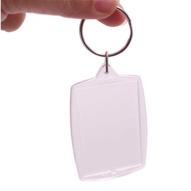 4cm x 5.5cm/1.57'' x 2.16''Clear Acrylic Blank Passport Photo Image Inserts Split Keychain Keyrings Wallet Friendly Picture Frame Key Ring for Women and Men(25PCS)