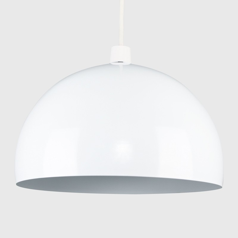 MiniSun | Modern Gloss White Metal Dome Ceiling Light Shade