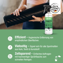 bio-chem Yogamatten-Reiniger - 750 ml - für Kunststoff- Kork und Textilmatten Sportmatten Bodenmatten