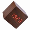 6x6x6cm Wooden Electronic Digital Alarm Desk Clock Temperature LED Display