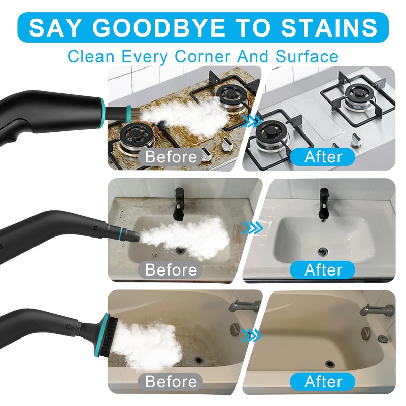 Handheld Steam Cleaner for Home, Multi-Purpose Cleaning System, Black and
