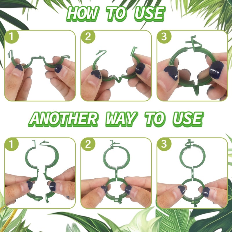 OJYUDD 300 Pcs Plant Support Clips,Plastic Tomato Clips,Plant Support Clips,Garden