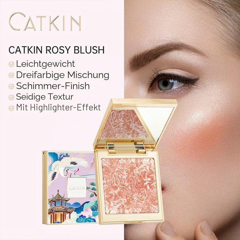 CATKIN Rouge Blush, Baked Powder Blush and Highlighter 2 in
