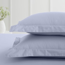 Bianca 200 Thread Count Cotton Percale Oxford Pillowcase Pair Lavender