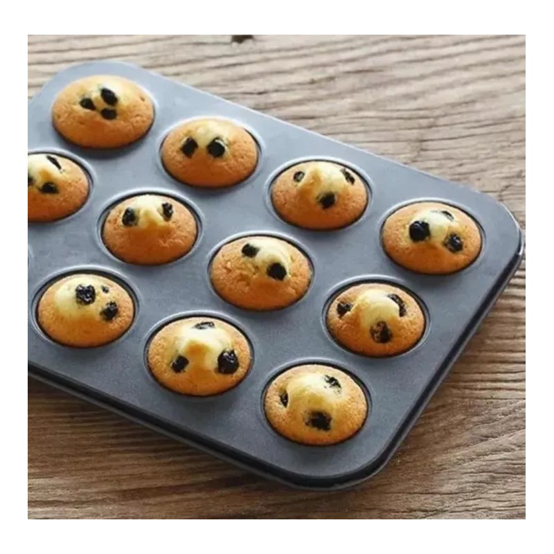 Misore Charola Mini Cupcake Muffin Antiadherente Panquecitos 12 Esp