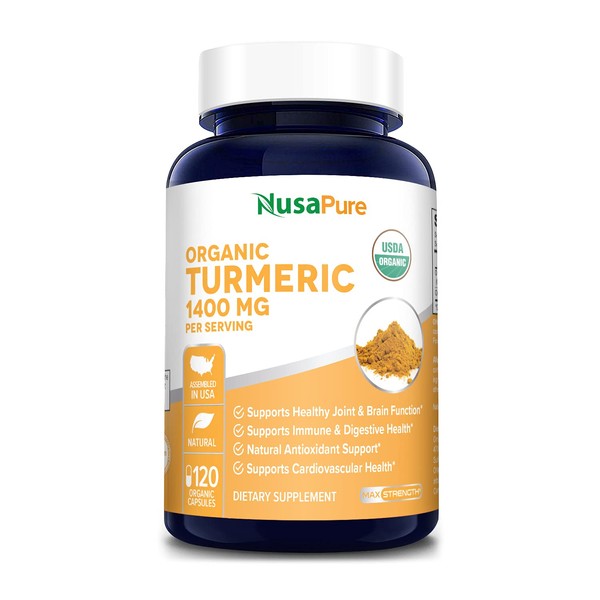 Organic Turmeric 1,400 mg Per Serving, with Black Pepper.