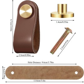 Leather Handles for Furniture, Pack of 4 Wardrobe Handles, Leather Drawer Knobs, Handles, Wardrobe Handles, Cabinet Handles, Leather Furniture Knobs, Handle for Wardrobe, Chest of Drawers, Cupboard