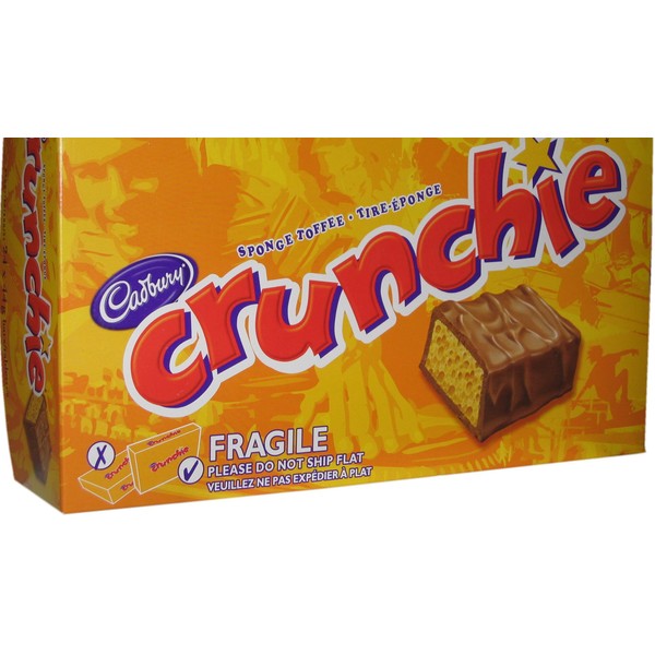 Cadbury Crunchie 24 bars milk chocolate bar with a honeycombed sugar centre over 2 pounds from Canada