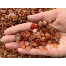 Carnelian Chips – Natural Mini Carnelian Stones, Crushed Undrilled Carnelian, Semi-Tumbled Genuine Carnelian (1 lb Bulk)
