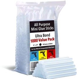 Mini Hot Glue Gun Sticks (Huge Bulk Pack of 1000) 4" and 0.27 Diameter - Compatible with Most Glue Guns
