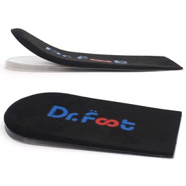 Dr. Foot's Adjustable Orthopedic Heel Lift Inserts, Height Increase Insole for Leg Length Discrepancies, Heel Spurs, Heel Pain, Sports Injuries, and Achilles tendonitis (Black, 2 Layers)