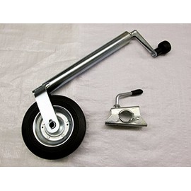 Heavy Duty Caravan Jockey Wheel & Clamp 42MM (Trailer Metal Rim Wind Up Handle)