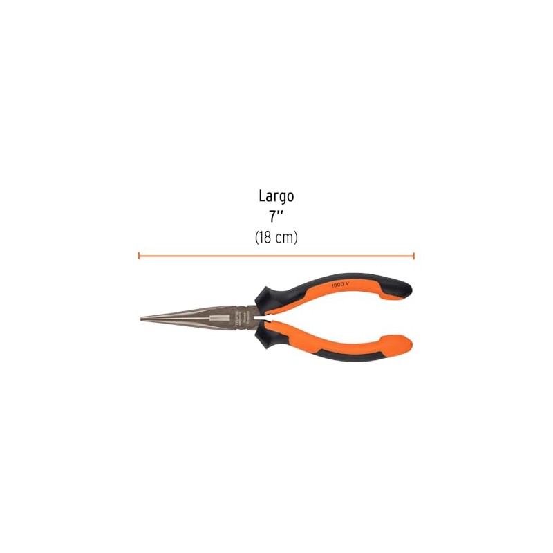 Truper Expert T203-7X, Pinza punta y corte 7" mango Comfort