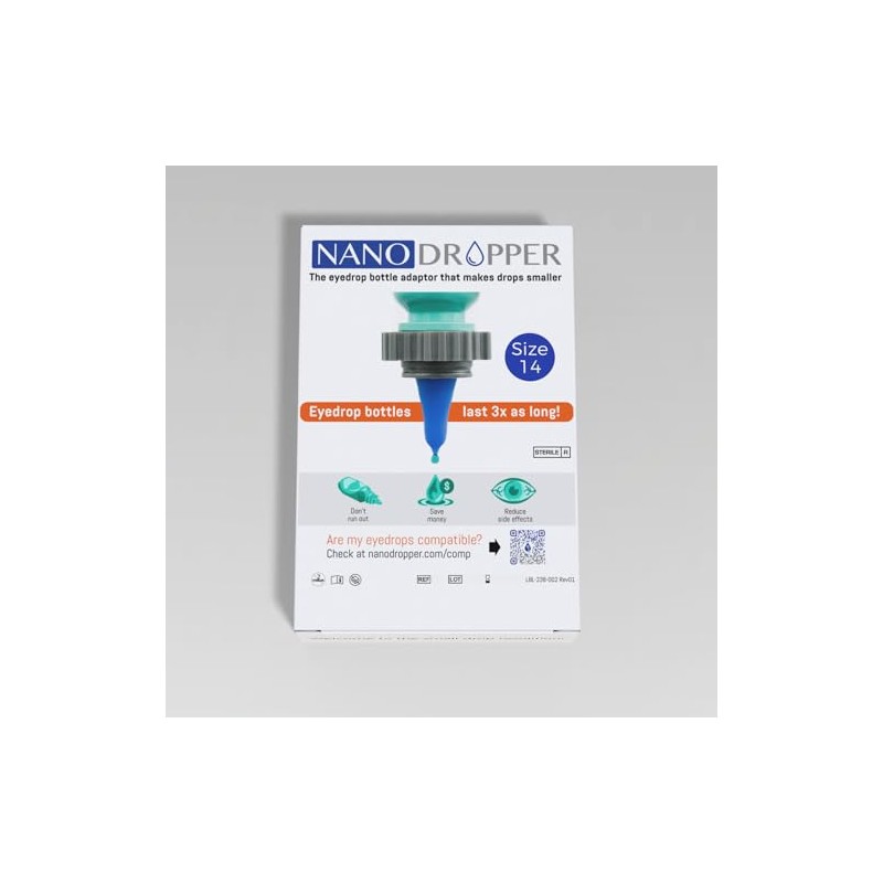 NANODROPPER SIZE 14 Adaptor for Eyedrop Bottles - Volume Reducing