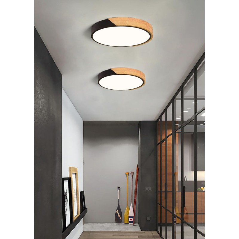 Qamra LED Ceiling Light, Ceiling Light, 30 cm, Black Ceiling