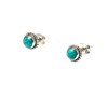 Turquoise Sterling Silver Round Stud Earrings 925 - (TQS0903162), Sterling