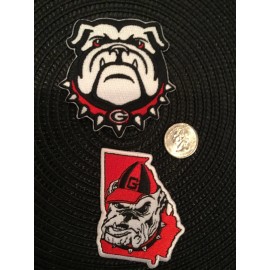 Unbranded (2) UGA GEORGIA BULLDOGS VINTAGE Embroidered Iron On Patches patch lot