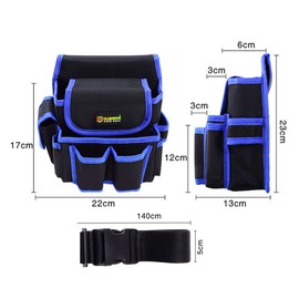 Tool Belt, Tools Belt Pouch with 6 Pockets, Portable Tool Waist Bag, Adjustable Buckle Tool Holster Belt Apron for Garden Home Shear, Wrench, Hammer, Screwdriver