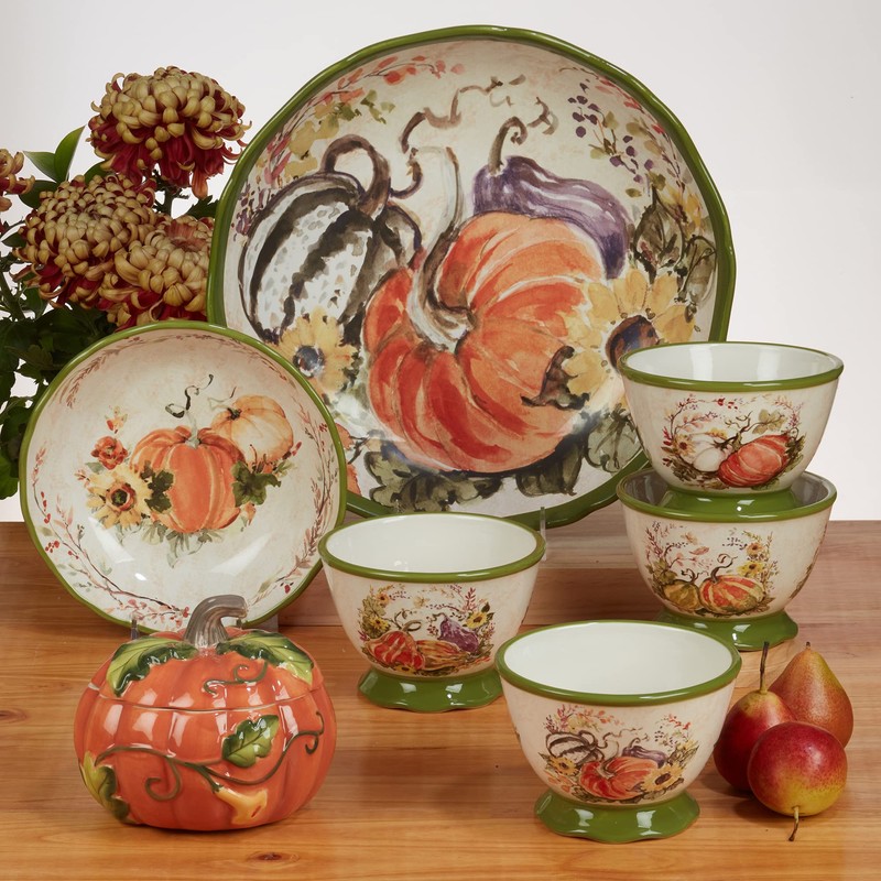 Certified International Harvest Morning Pumpkin Tureen with Ladle, 112 oz,