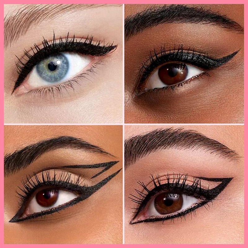 Liquid Eyeliner, 2-in-1 Dual-Ended Waterproof Eyeliner, Brown 2 Pack