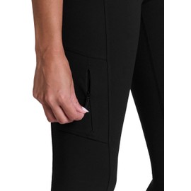 Avalanche Full Length Hiking Legging for Women, Ultra Soft Squat Proof Outdoor Workout Leggings with Cargo, Zipper Pockets B Black