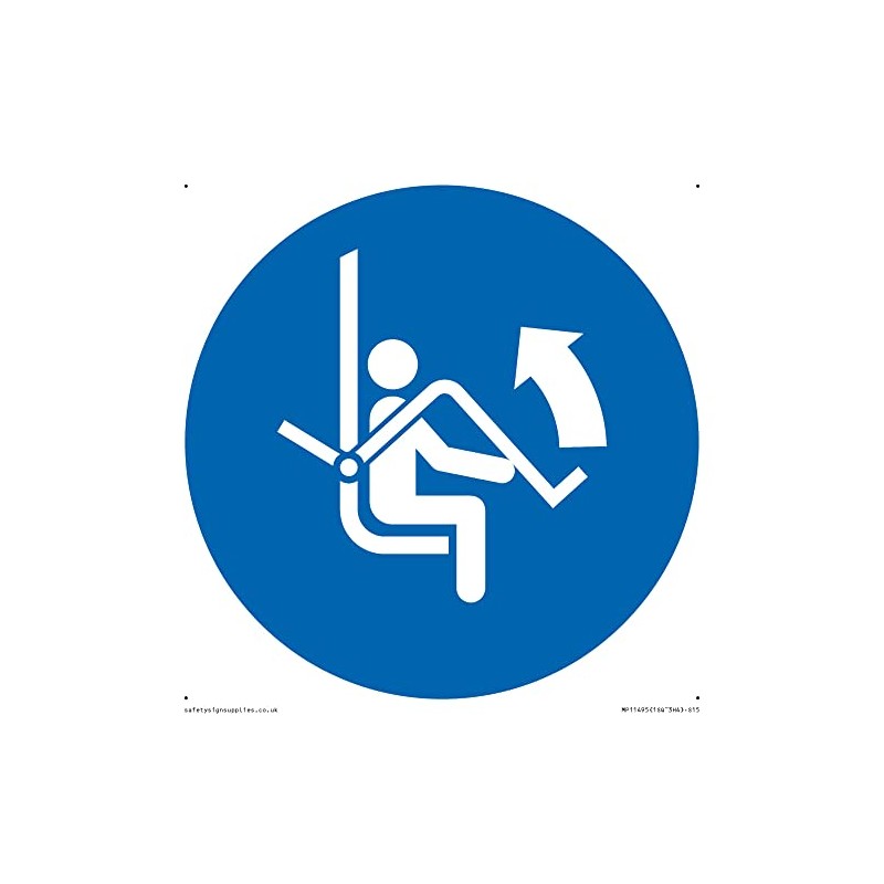 Mandatory: Open safety bar of chairlift Sign - 150x150mm -