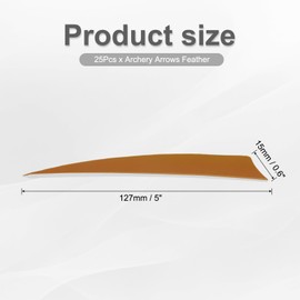 PATIKIL Arrows Vanes 5 Inch, 25 Pack Right Wing Arrow Feather Turkey Fletching Archery Accessories for DIY Target Shooting Hunting, Brown