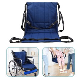 Patient Lift Transfer Belt from Bed to Wheelchair Stair Transfer Emergency Evacuation Chair Pad Safety Medical Lifting Sling Slide Board Transferring for Elderly, Disabled, Adults (Blue - 4 Handles)