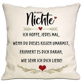 Bommex Nichte Geschenk Ich hoffe, jedes Mal, wenn Sie Dieses Kissen umarmen, erinnert es Sie daran, wie sehr ich Sie Liebe Nichte Kissenbezug Geburtstag Geschenk Graduierung (Nichte)